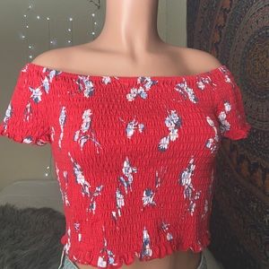 off the shoulder crop top